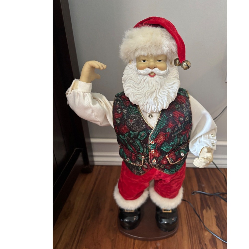 Vintage 1999 Christmas Fantasy Ltd Animated Santa Claus 17" Rockin Around